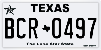 TX license plate BCR0497