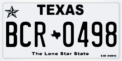 TX license plate BCR0498