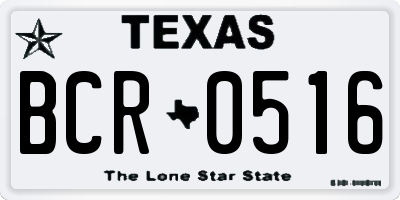 TX license plate BCR0516