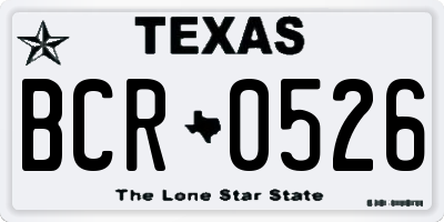 TX license plate BCR0526
