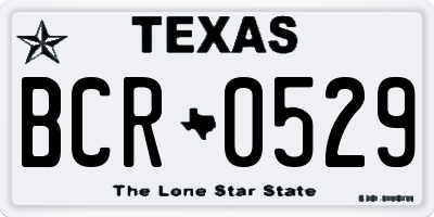 TX license plate BCR0529