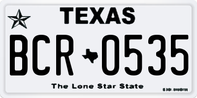 TX license plate BCR0535