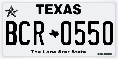 TX license plate BCR0550