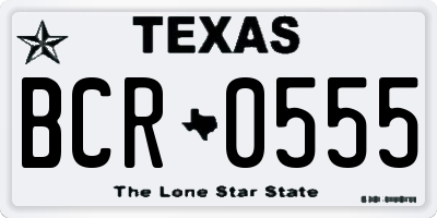 TX license plate BCR0555