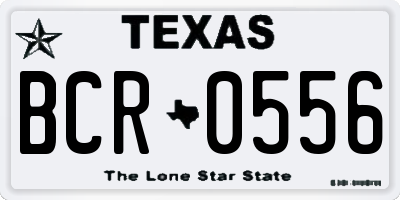 TX license plate BCR0556