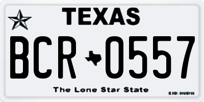 TX license plate BCR0557