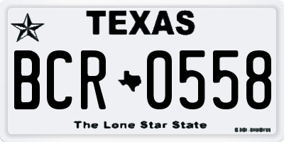 TX license plate BCR0558