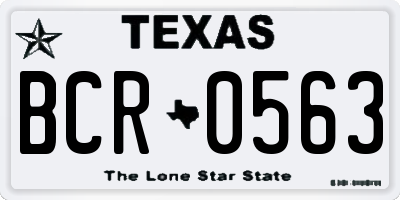 TX license plate BCR0563