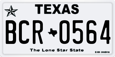 TX license plate BCR0564
