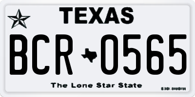 TX license plate BCR0565