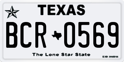 TX license plate BCR0569