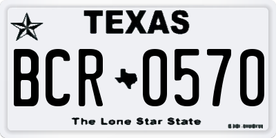 TX license plate BCR0570