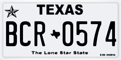TX license plate BCR0574