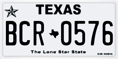 TX license plate BCR0576