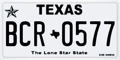 TX license plate BCR0577