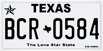 TX license plate BCR0584