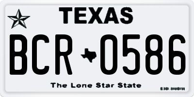 TX license plate BCR0586