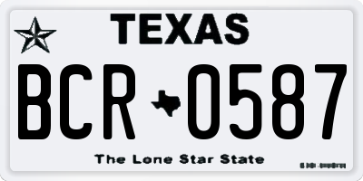 TX license plate BCR0587