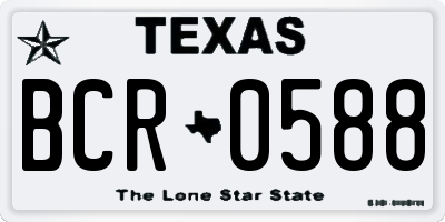 TX license plate BCR0588