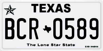 TX license plate BCR0589