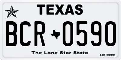 TX license plate BCR0590