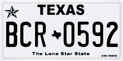 TX license plate BCR0592