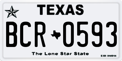 TX license plate BCR0593