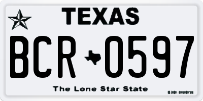 TX license plate BCR0597