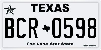 TX license plate BCR0598