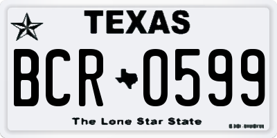TX license plate BCR0599