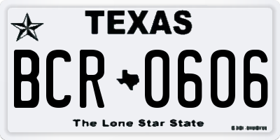 TX license plate BCR0606