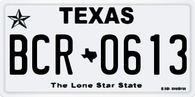 TX license plate BCR0613