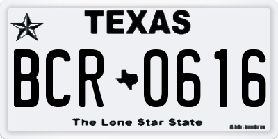 TX license plate BCR0616