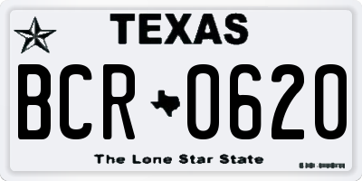 TX license plate BCR0620