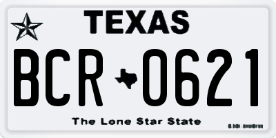 TX license plate BCR0621