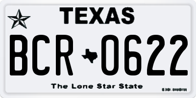 TX license plate BCR0622