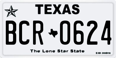 TX license plate BCR0624