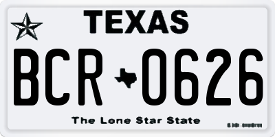 TX license plate BCR0626