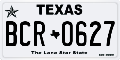 TX license plate BCR0627