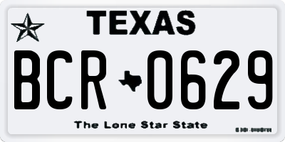 TX license plate BCR0629