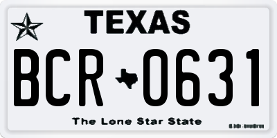 TX license plate BCR0631