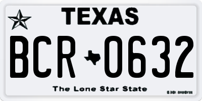 TX license plate BCR0632