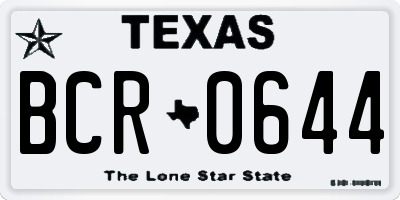 TX license plate BCR0644