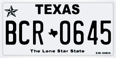 TX license plate BCR0645