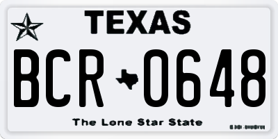 TX license plate BCR0648