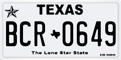 TX license plate BCR0649