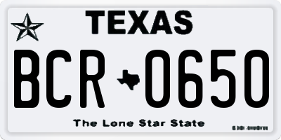 TX license plate BCR0650