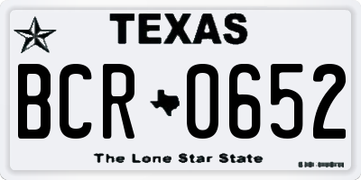 TX license plate BCR0652