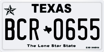 TX license plate BCR0655
