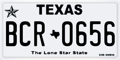 TX license plate BCR0656